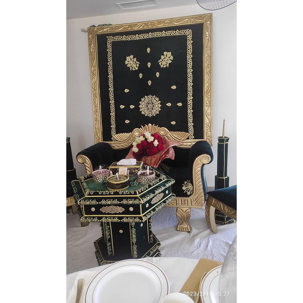 Kelssa henna verte velours doré