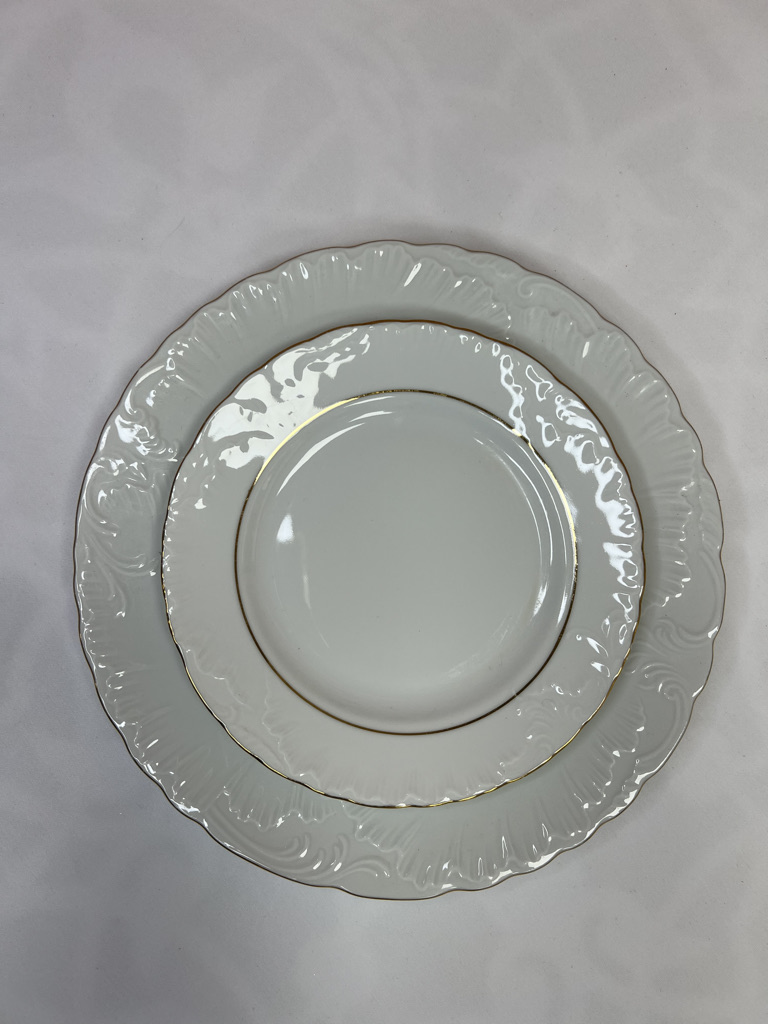 Assiette dentelle doré